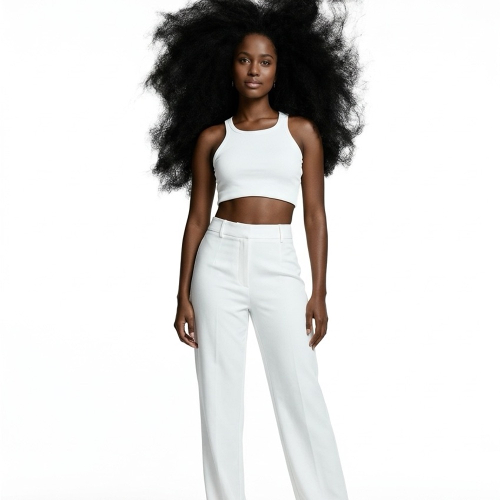 Betusline Elegant Women Pants High Quality White Size Large